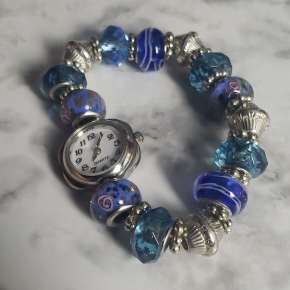 Blue Elastic Quartz Watch - Picture 1 of 4